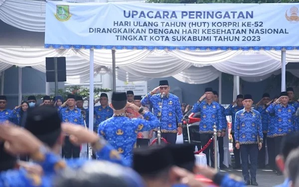 Puncak Peringatan HUT Korpri Ke-52 dan HKN Ke-59 Tingkat Kota Sukabumi