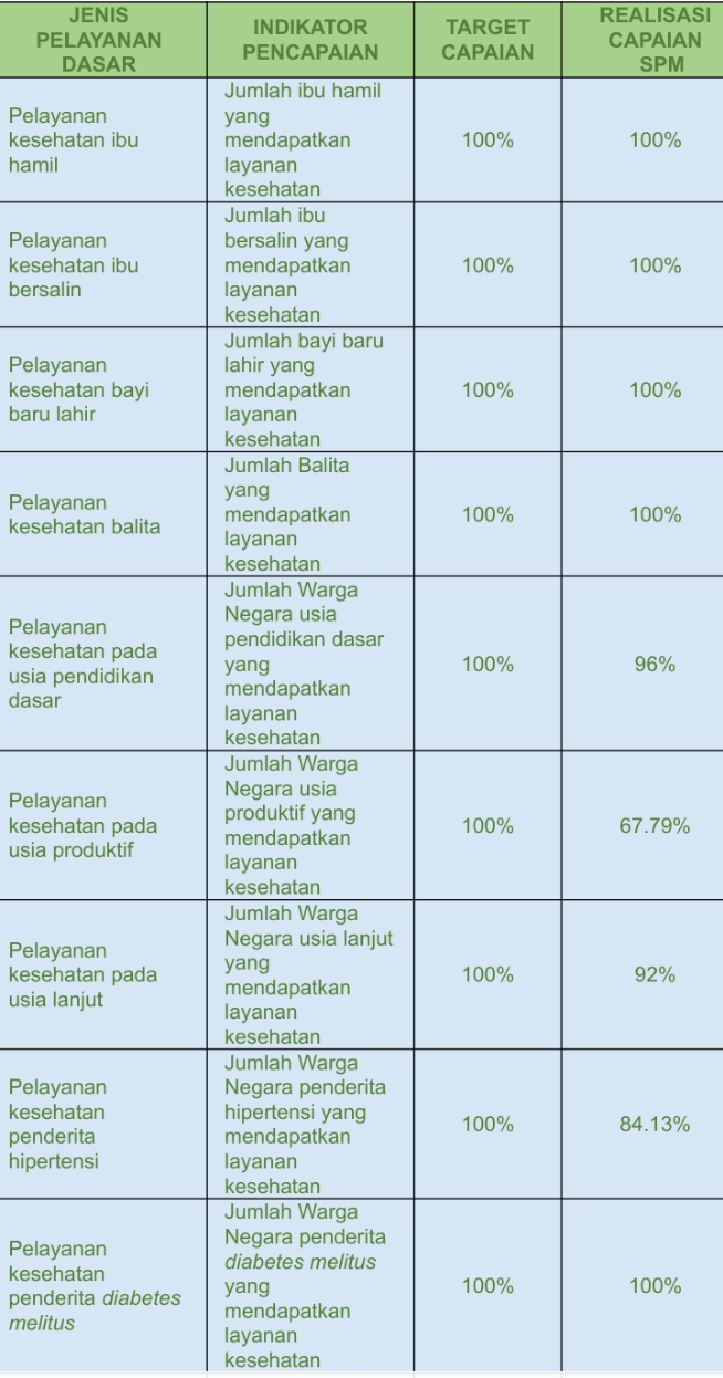 Capaian urusan kesehatan pada RLPPD Kota Sukabumi Tahun 2023