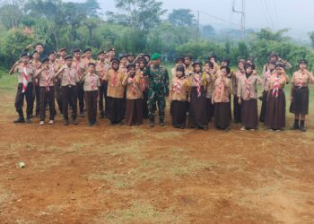 Penerimaan Anggota Baru Saka Wira Kartika Angkatan XII di Koramil 0607-04/Kota Sukabumi Utara