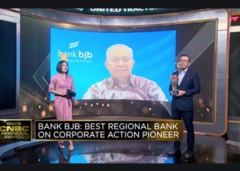 Di Road to CNBC Indonesia  Awards  2024  bank bjb Raih Penghargaan Best Regional Bank on Corporate Action Pioneer