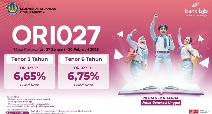 bank bjb Hadirkan ORI027, Investasi Stabil dengan Kupon Hingga 6,75%