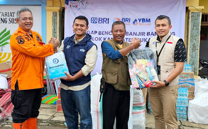 YBM BRILian Region 9 Salurkan Bantuan Tanggap Darurat Bencana Banjir dan Longsor di Kabupaten Sukabumi