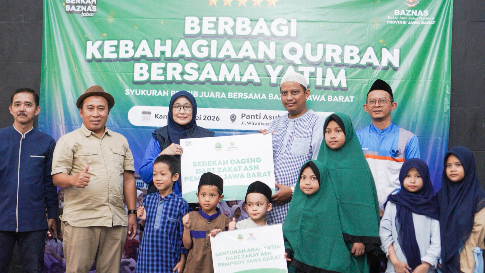 Momentum Iduladha dan Persib Juara, BAZNAS Jabar Santuni Anak Yatim di Panti Ulul Albab