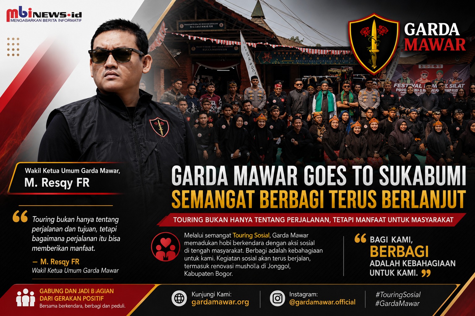 Garda Mawar Goes to Sukabumi, Touring Dikemas dengan Aksi Sosial