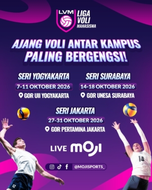 MOJI dan VIDIO Siarkan Liga Voli Mahasiswa 2026, Ajang Lahirkan Talenta Voli Kampus